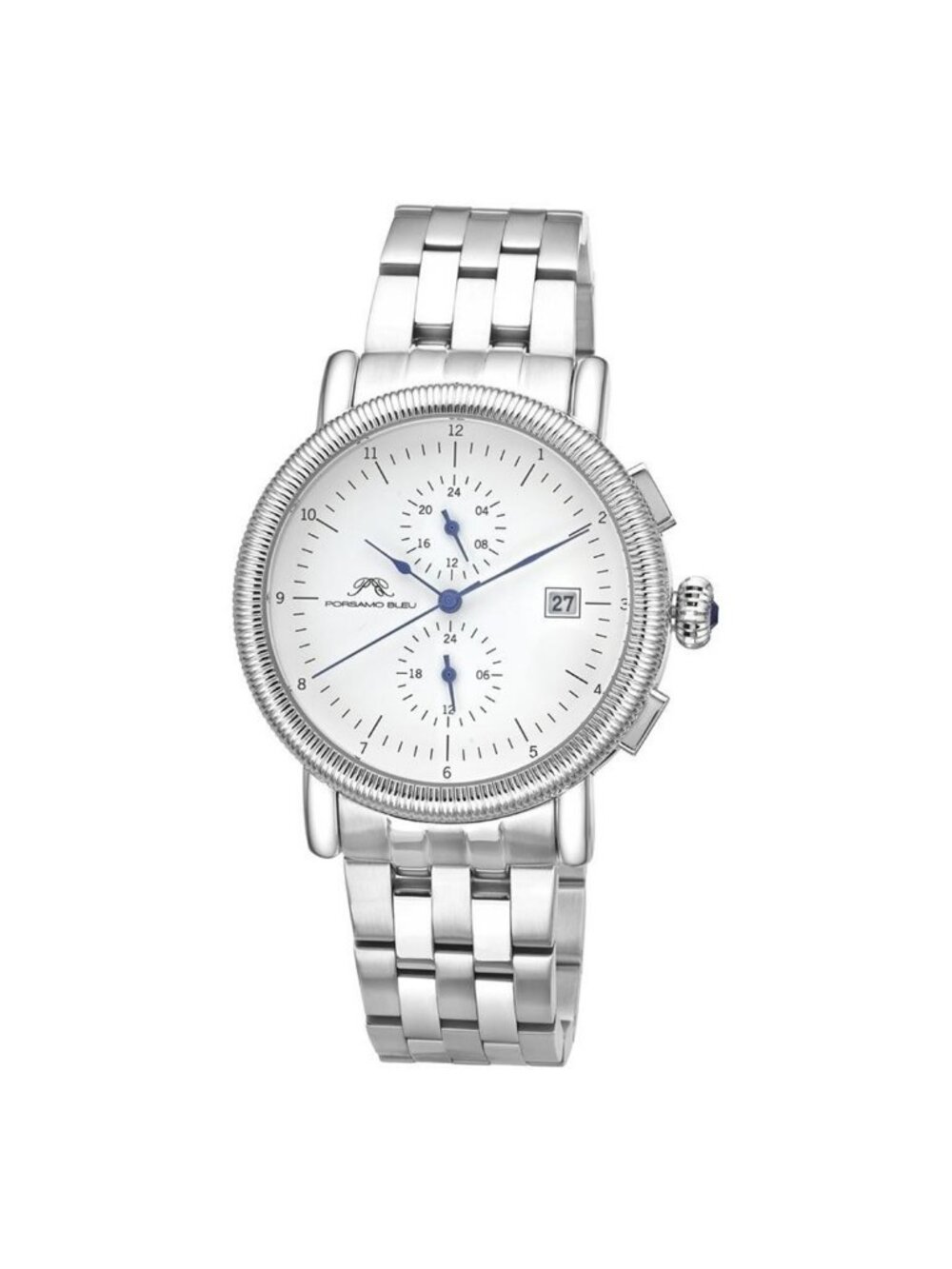 NWT Porsamo Bleu Valor Chronograph Quartz White Dial Men's Watch